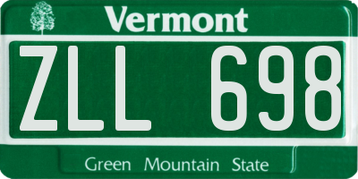 VT license plate ZLL698