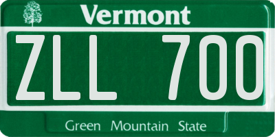 VT license plate ZLL700