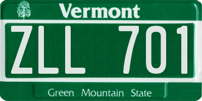 VT license plate ZLL701