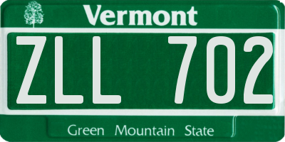 VT license plate ZLL702