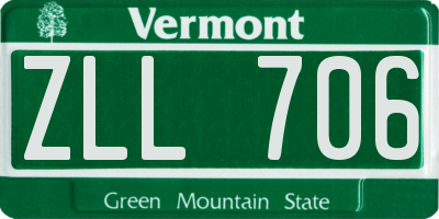 VT license plate ZLL706