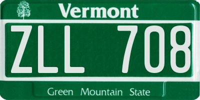 VT license plate ZLL708