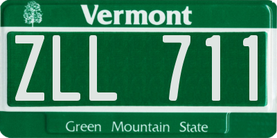 VT license plate ZLL711