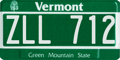 VT license plate ZLL712