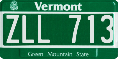VT license plate ZLL713