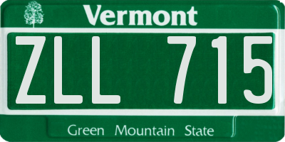 VT license plate ZLL715