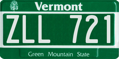 VT license plate ZLL721