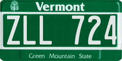 VT license plate ZLL724