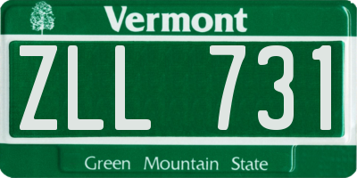 VT license plate ZLL731