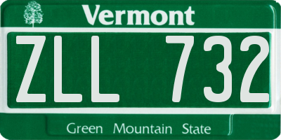 VT license plate ZLL732