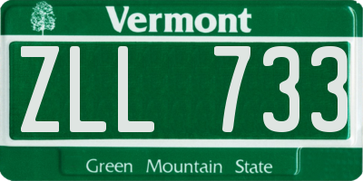 VT license plate ZLL733