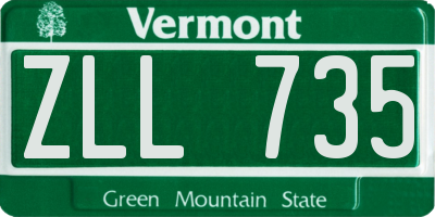 VT license plate ZLL735