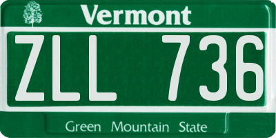 VT license plate ZLL736