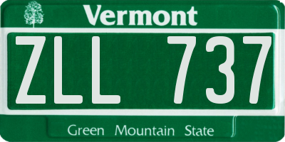 VT license plate ZLL737