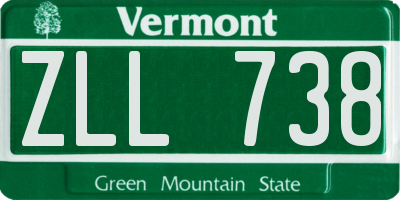 VT license plate ZLL738