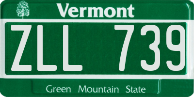 VT license plate ZLL739