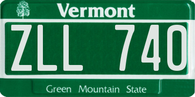 VT license plate ZLL740