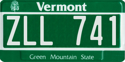VT license plate ZLL741