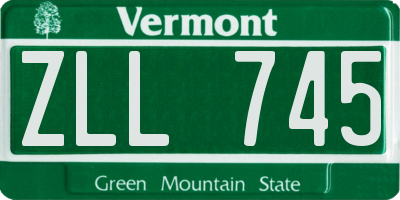 VT license plate ZLL745