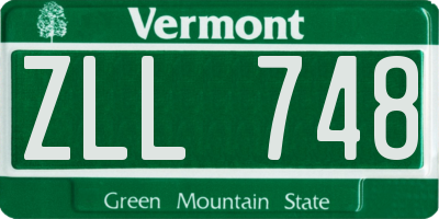 VT license plate ZLL748