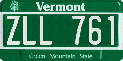 VT license plate ZLL761