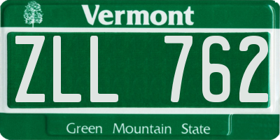 VT license plate ZLL762