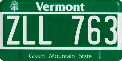 VT license plate ZLL763