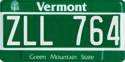 VT license plate ZLL764