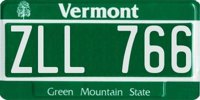 VT license plate ZLL766