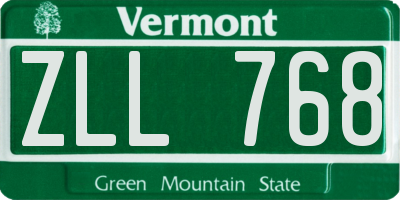 VT license plate ZLL768