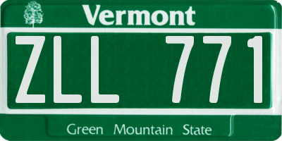 VT license plate ZLL771