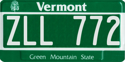 VT license plate ZLL772