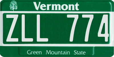 VT license plate ZLL774