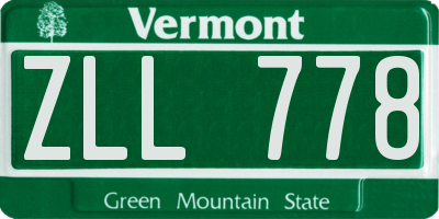VT license plate ZLL778
