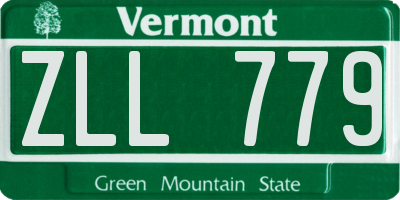 VT license plate ZLL779