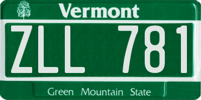 VT license plate ZLL781