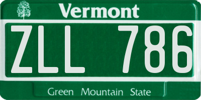 VT license plate ZLL786