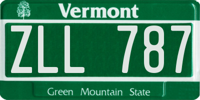 VT license plate ZLL787