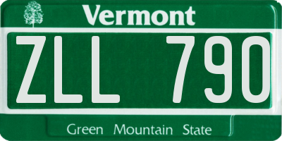VT license plate ZLL790