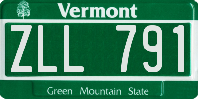 VT license plate ZLL791