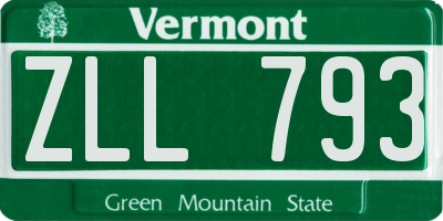 VT license plate ZLL793
