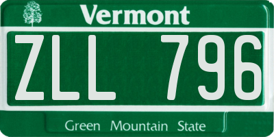 VT license plate ZLL796