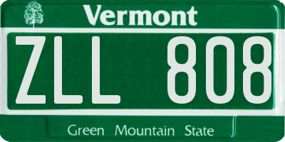 VT license plate ZLL808