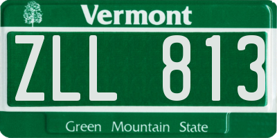 VT license plate ZLL813