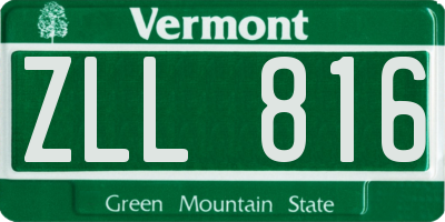 VT license plate ZLL816