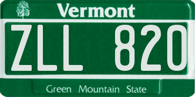 VT license plate ZLL820