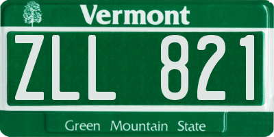 VT license plate ZLL821