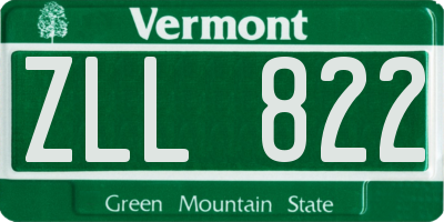 VT license plate ZLL822