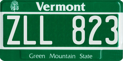 VT license plate ZLL823