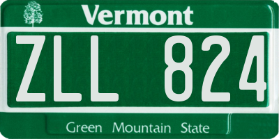 VT license plate ZLL824